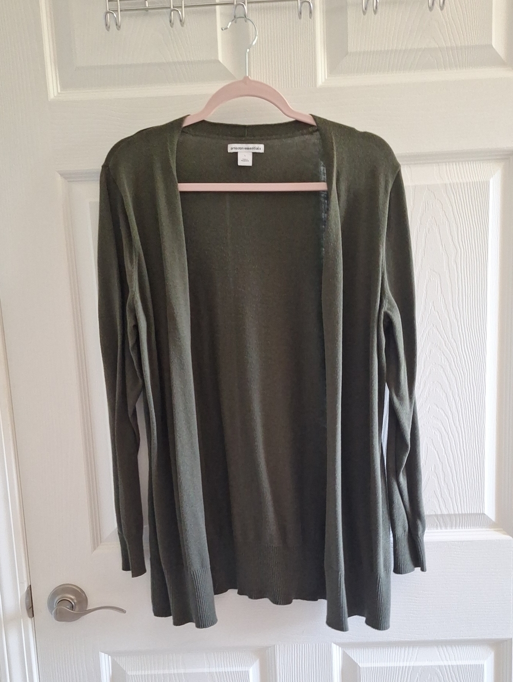 Amazon Essentials Olive Green Open-Front Women's Cardigan